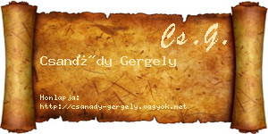 Csanády Gergely névjegykártya